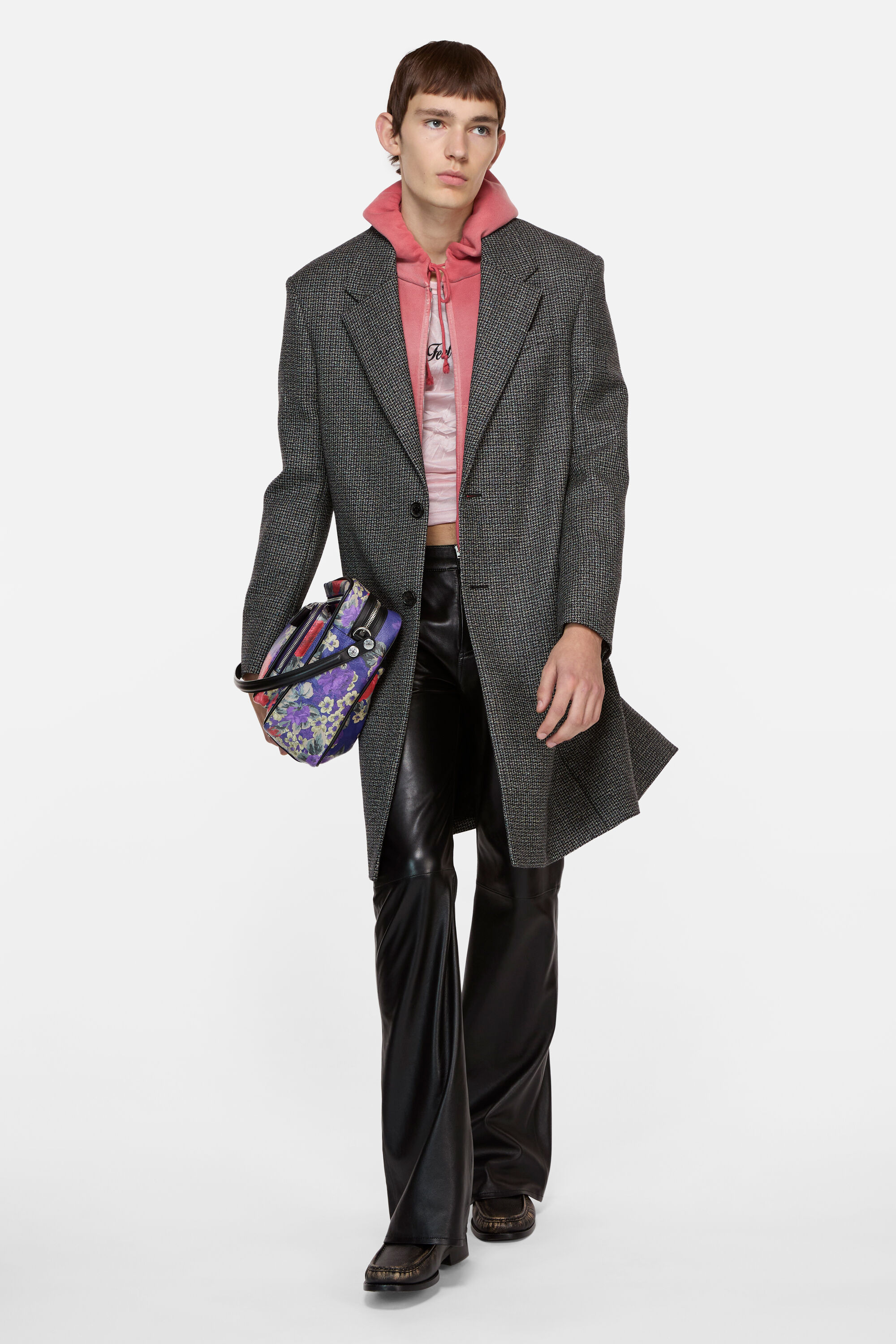 Acne Studios - シングルブレスト ウールコート - ブラック/ホワイト