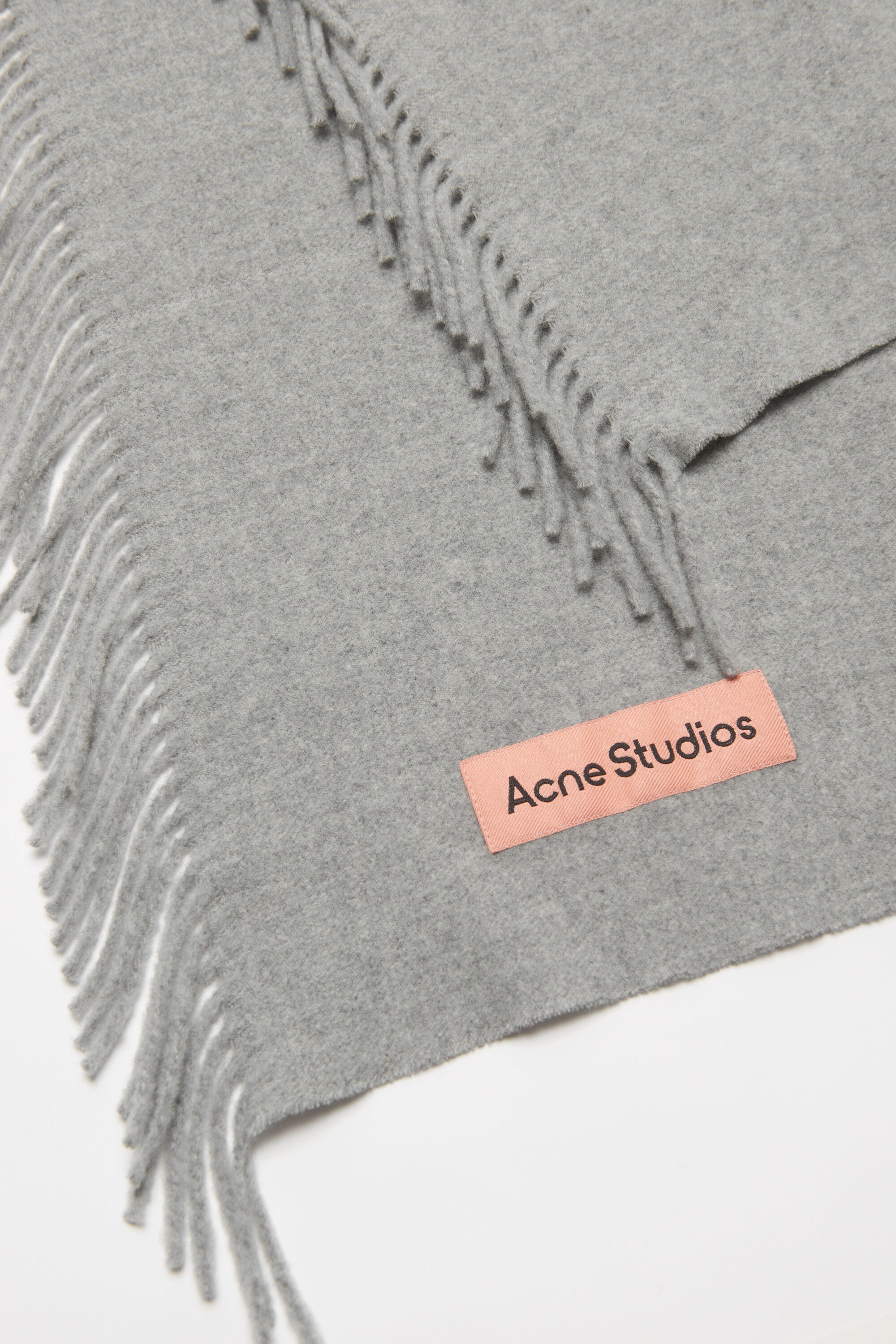 Acne Studios - フリンジウールスカーフ - ライトグレーメランジ