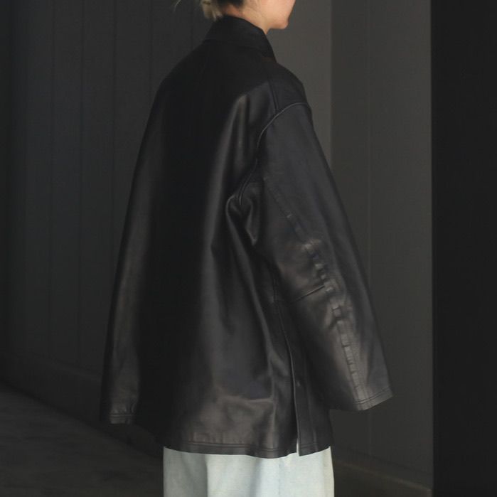 YOKE - 【残りわずか】Cut-Off Leather Car Coat(BLACK) | ACRMTSM