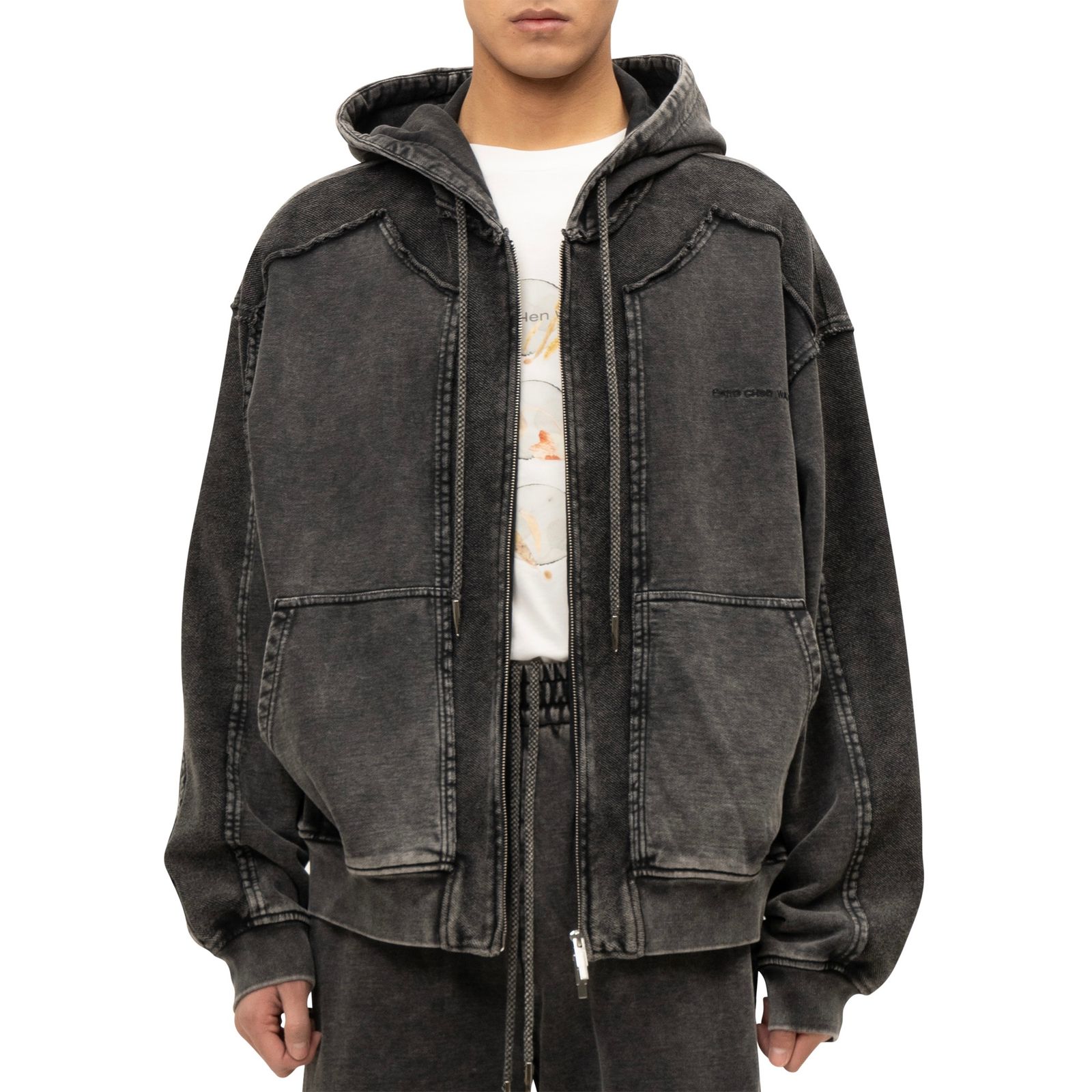Feng Chen Wang - 【残り一点】Deconstructed Patch Zip-up Hoodie
