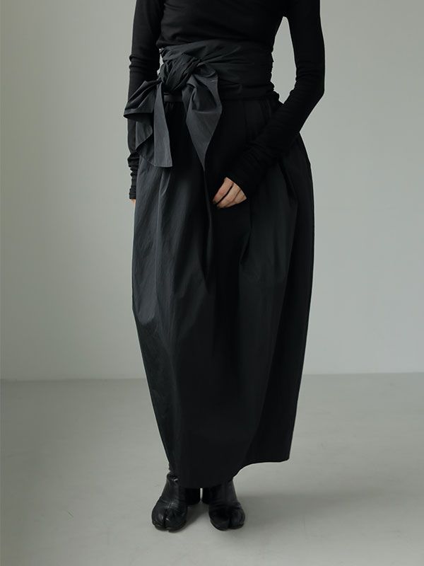 ETRE TOKYO - ウエストベルト2wayロングスカート - BLACK | ADDICT WEB