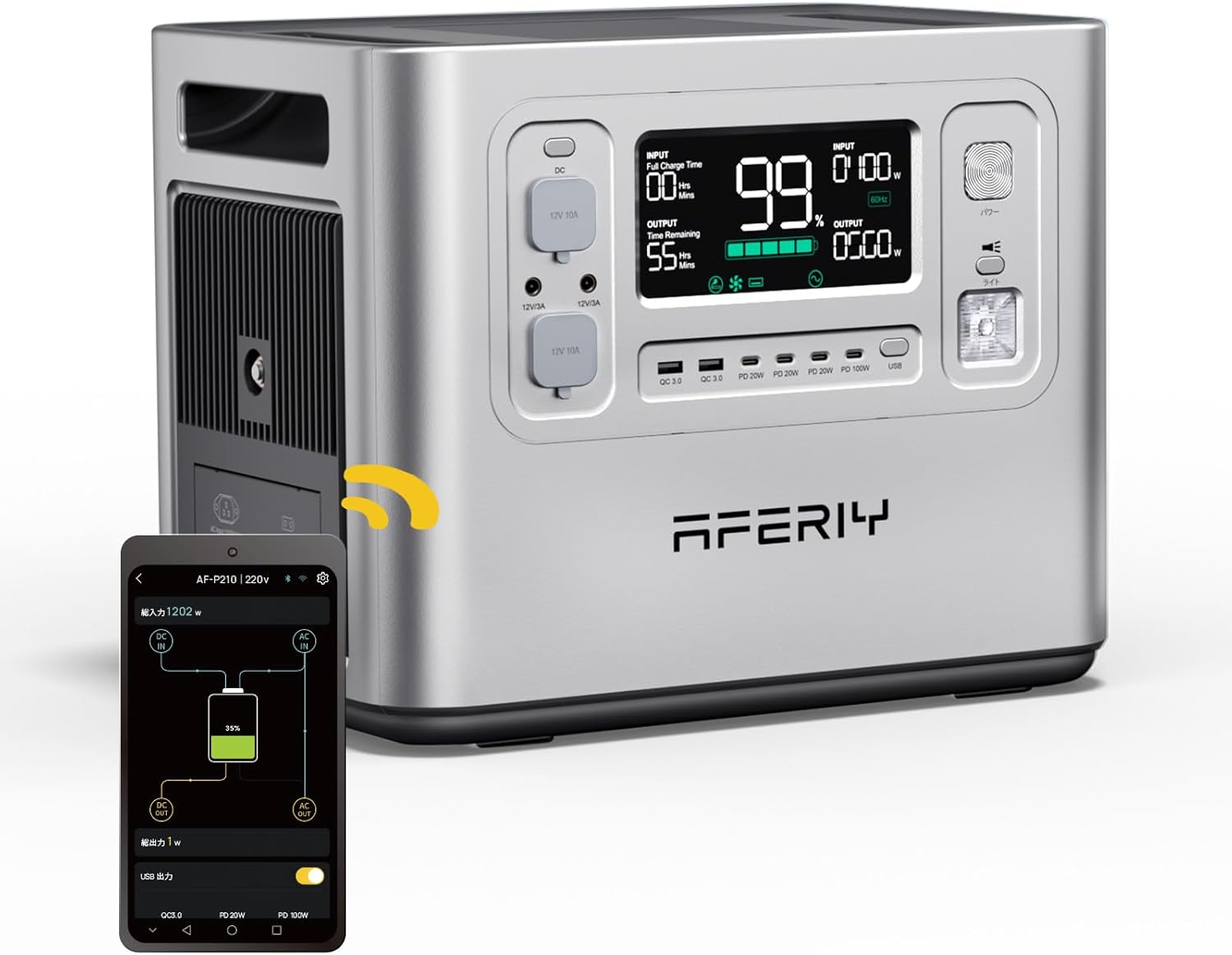 AFERIY ポータブル電源 大容量 2048Wh 高出力 2400W, キャンプ