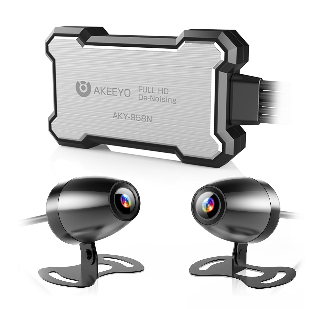 AKEEYO：バイク専用設計 ドライブレコーダー 前後カメラ WiFi機能 全体