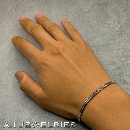 Pt850 喜平 6面カット ダブル ブレスレット 10g 20cm / Pt850 6cut