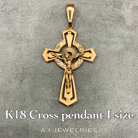 受注生産】クロス ペンダント 18金 超特大 大きい サイズ K18 crosa