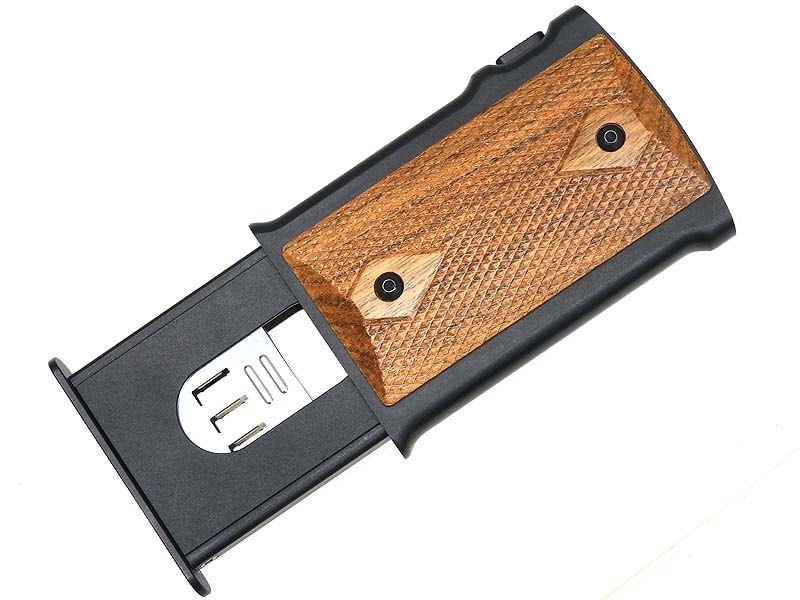 名刺ケース ガバメント ガングリップ 木製 アルミニウム製 M1911-H