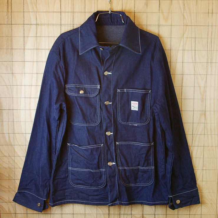 POINTERポインター】古着USA製ネイビー(濃紺)メンズデニムカバーオール