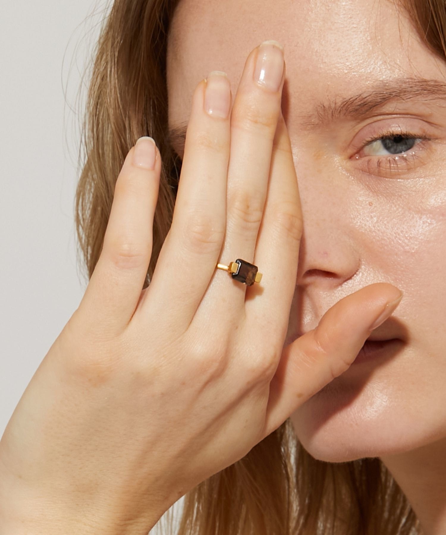 ancient] rectangle smoky quartz ring｜ARTIDA OUD（アルティーダ