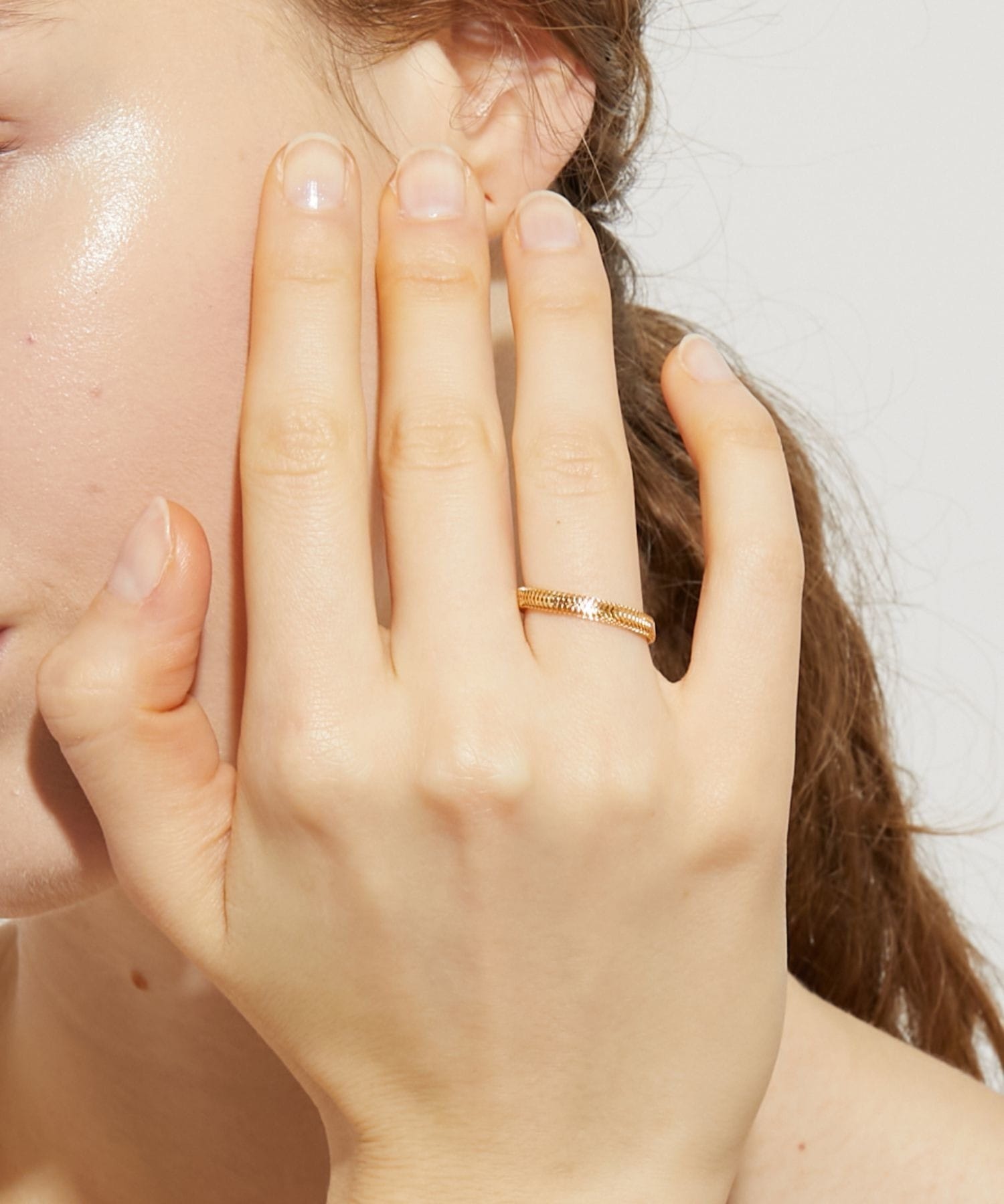 basic] K18 mesh chain ring｜ARTIDA OUD（アルティーダ ウード）