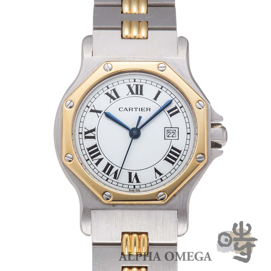 カルティエ サントス オクタゴン LM ゴドロンブレスレット 1037232