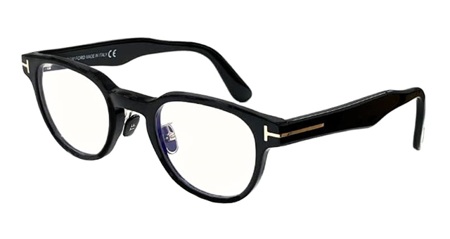 トムフォード TOM FORD ウェリントン ブラック ブルーブロックレンズ