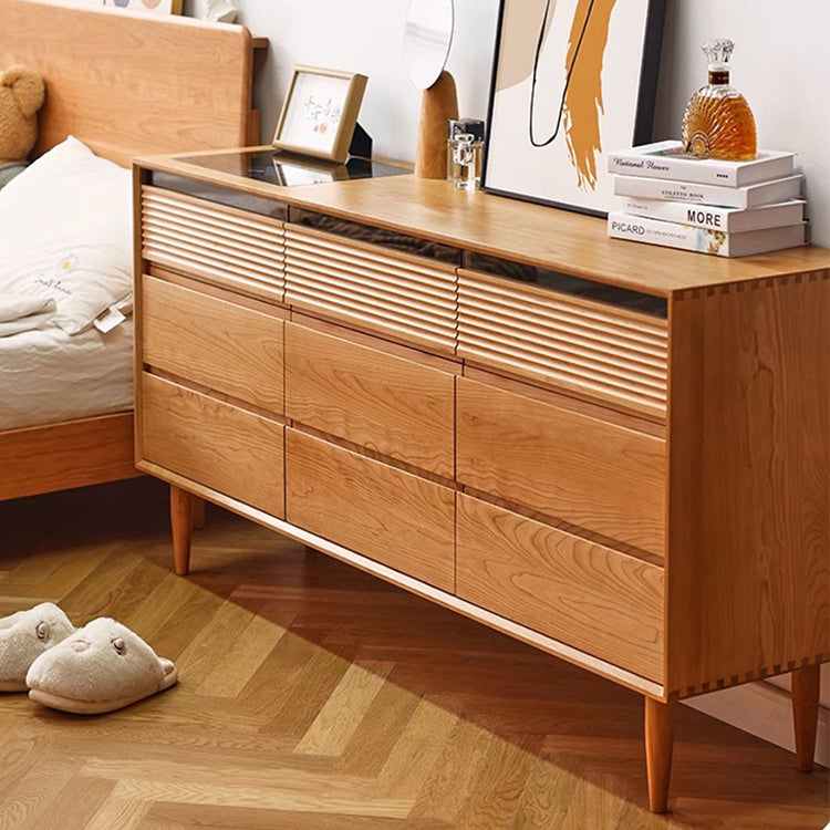 チェスト3段 タンス 引き出しがついたチェリー材使用した収納家具 hqx-6114