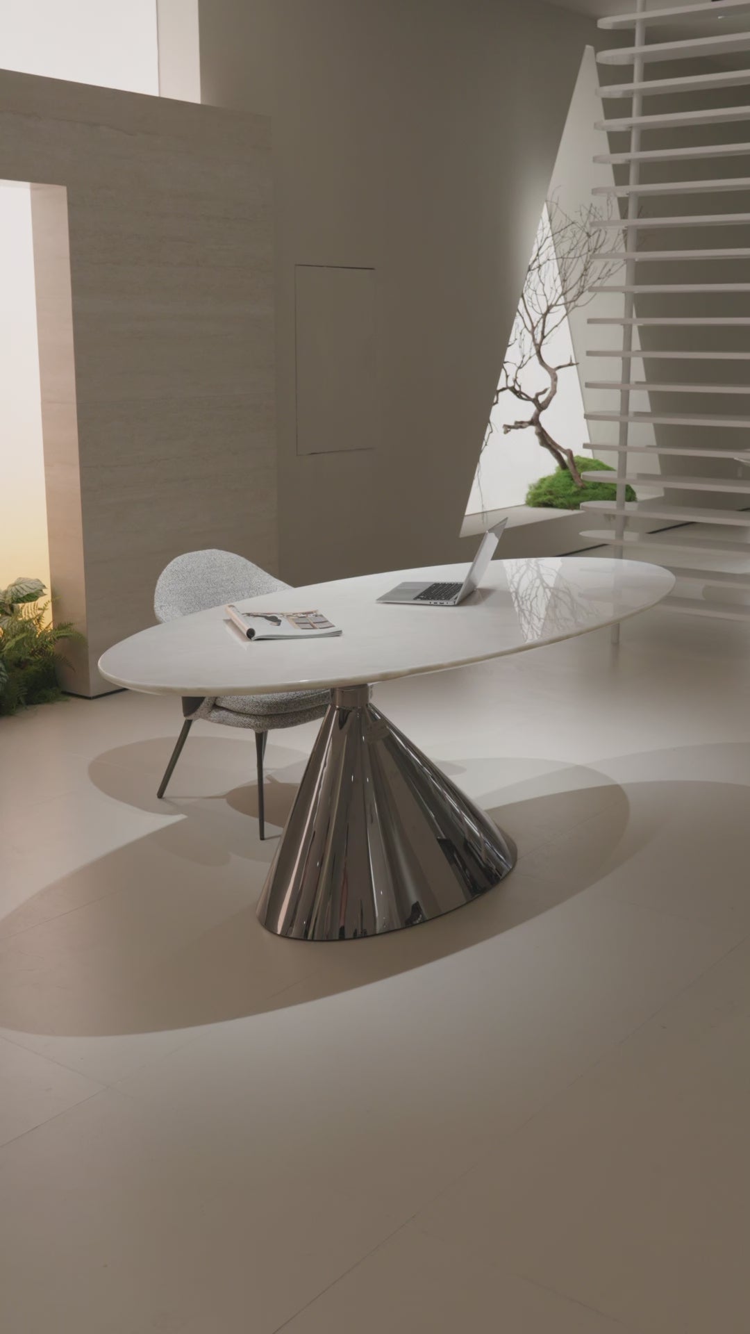 おしゃれな 楕円形天然大理石テーブル ホテルライク高級輸入家具 jrjj-6622