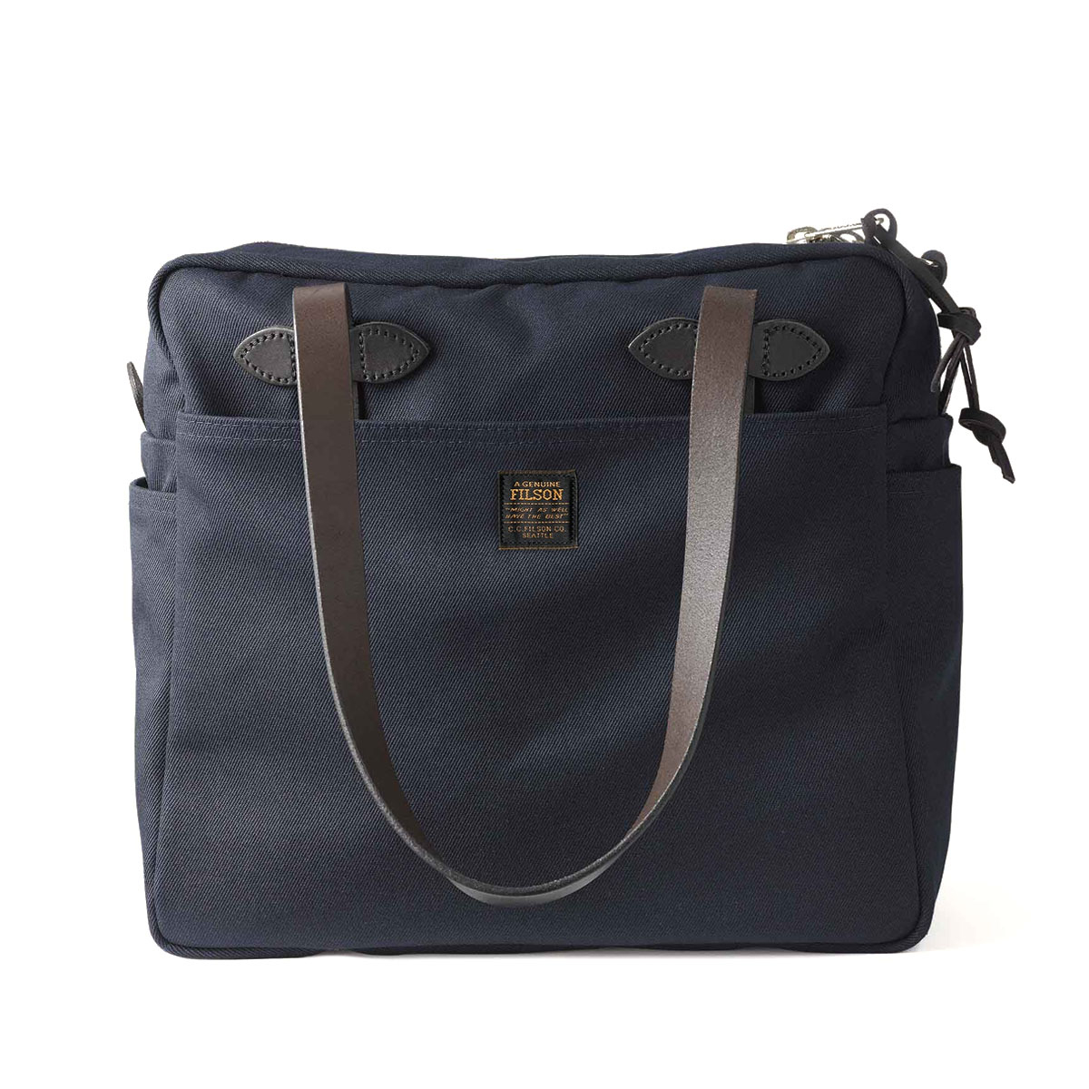 Filson Rugged Twill Tote Bag with Zipper Navy, shopper
