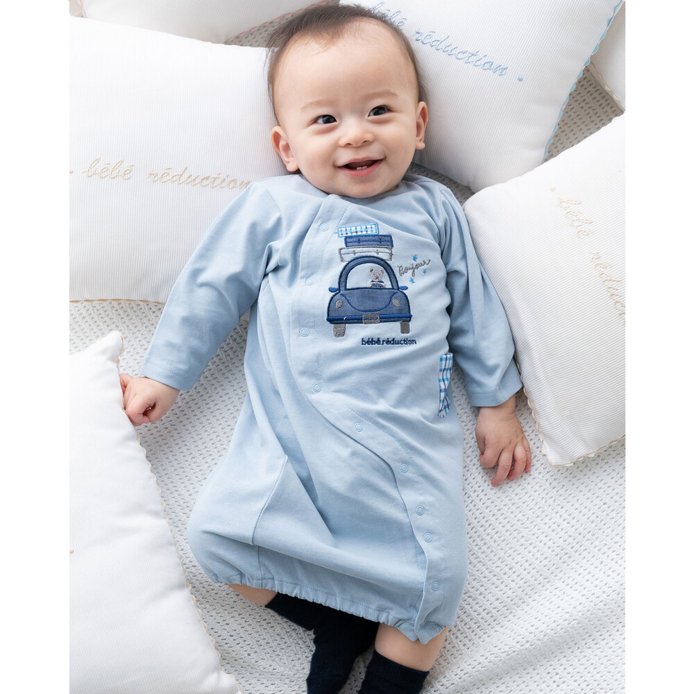 天竺 クルマ プリント 2WAY オール (50~75cm)(ﾜﾝｻｲｽﾞ(50-75cm) ブルー