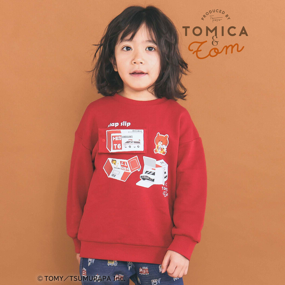 トミカとトム×SLAPSLIPコラボアイテム】はたらくくるまピラっと