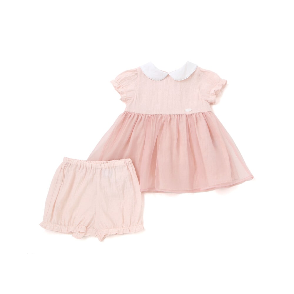 日本製】ラメコードレースワンピース(70~90cm)(S(70-80cm) ネイビー