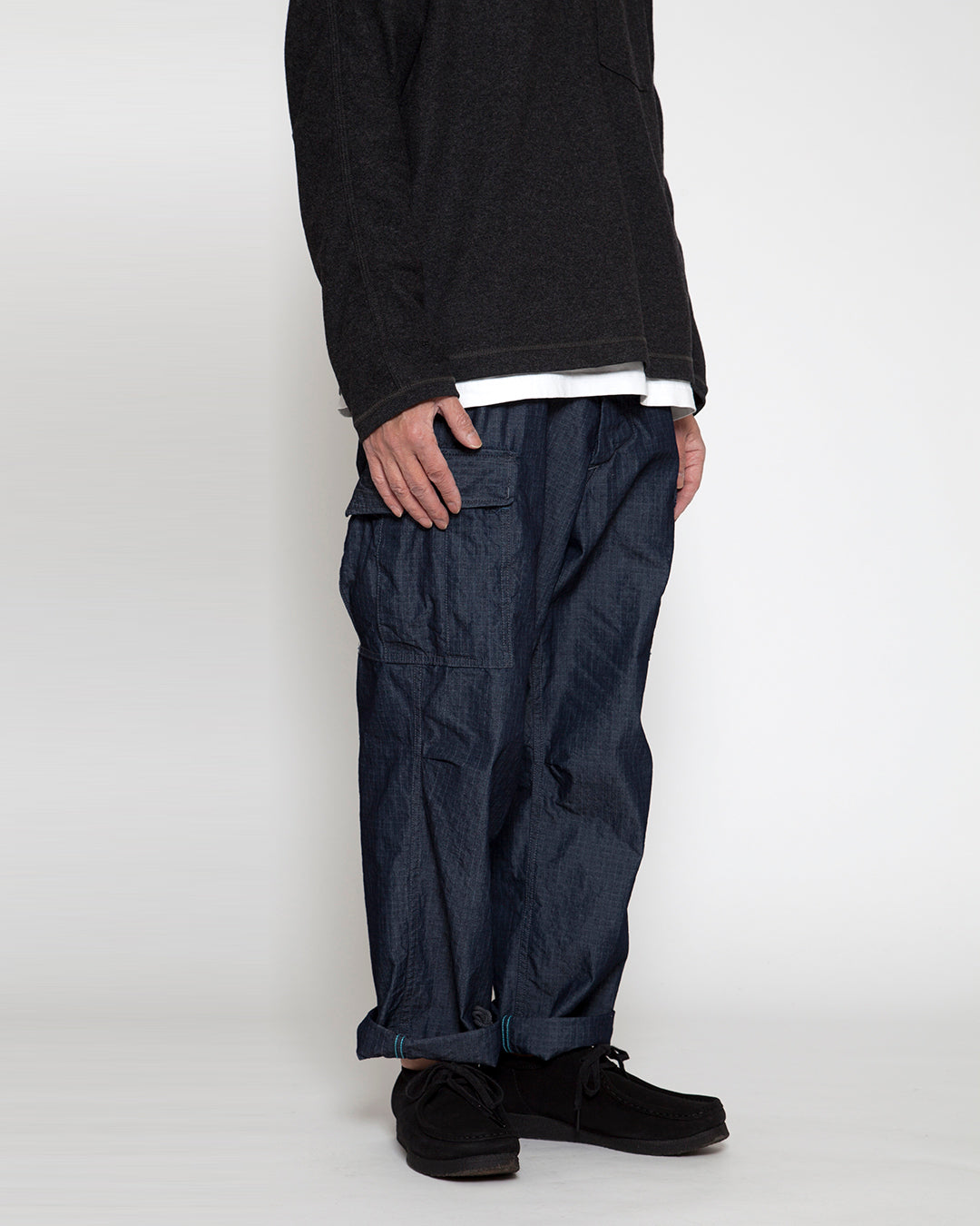 FP006・JUNGLE SLACKS / Indigo Chambray – THE CORONA UTILITY