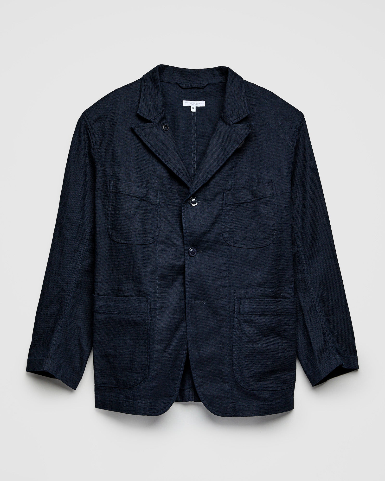 Bedford Jacket in Dark Navy Cotton Linen Java Cloth – Blue Owl