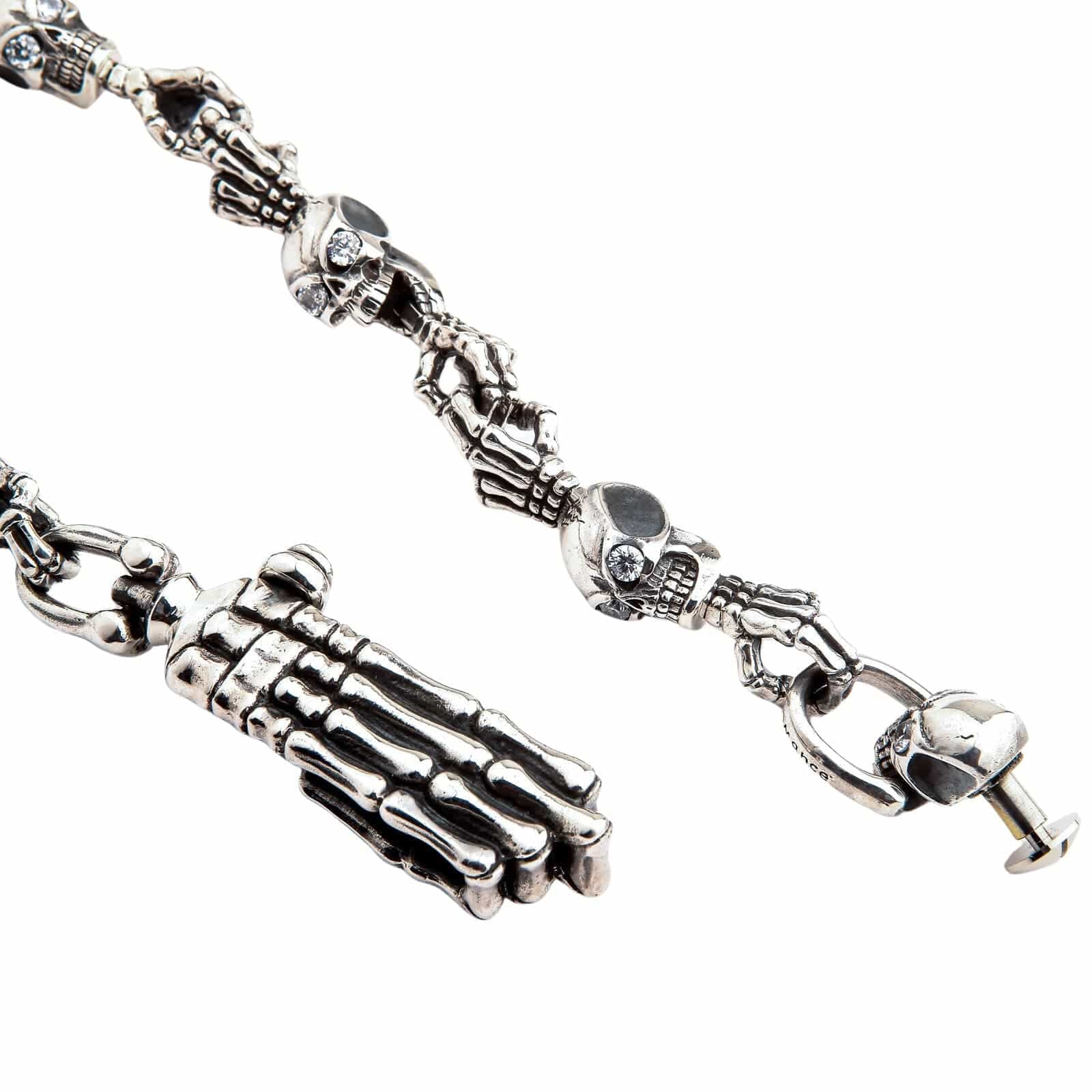 Diamond Skull Wallet Chain — CZ-Studded Biker Collector