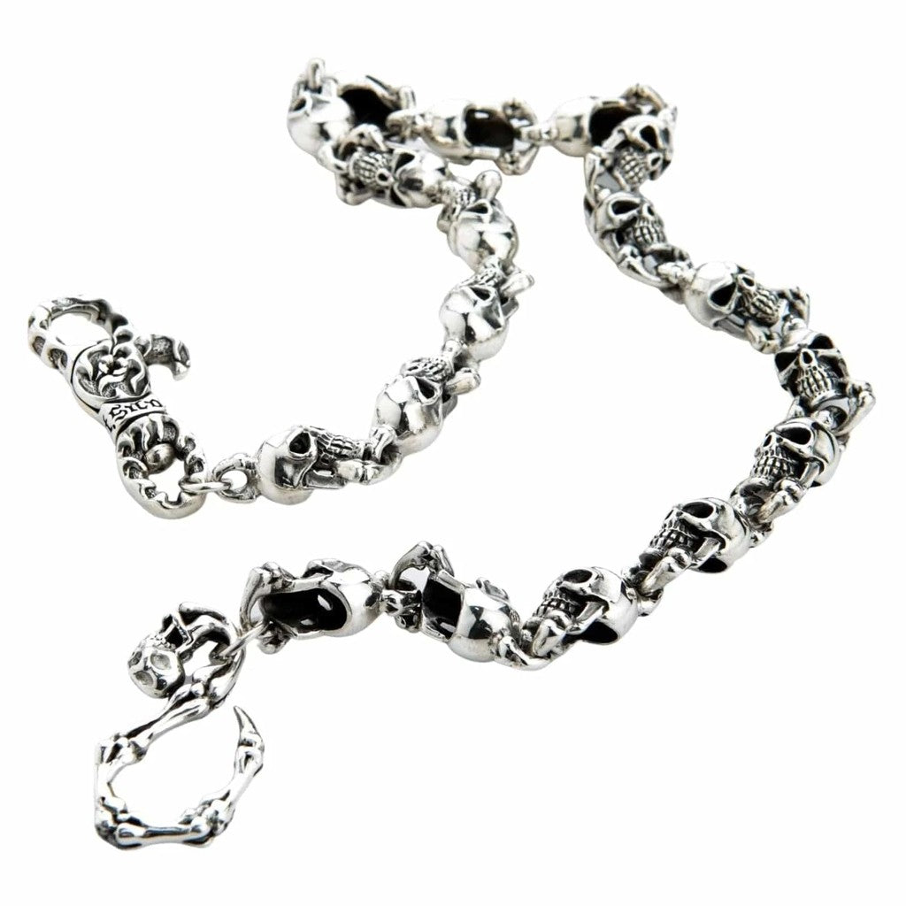 Sterling Silver Skull Wallet Chain 22