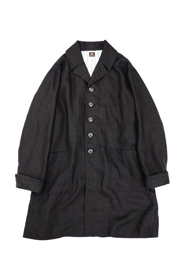 Django Atour classic artisanal heavylinen coat / black B.S.W.