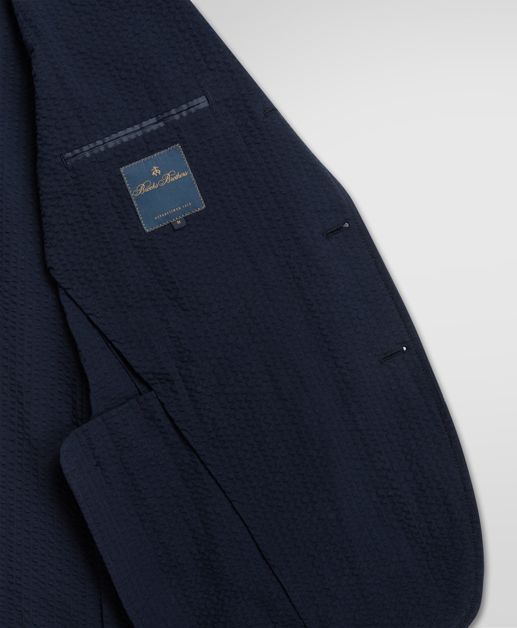 スーピマコットン シアサッカー 段返り3釦 アンコンジャケット