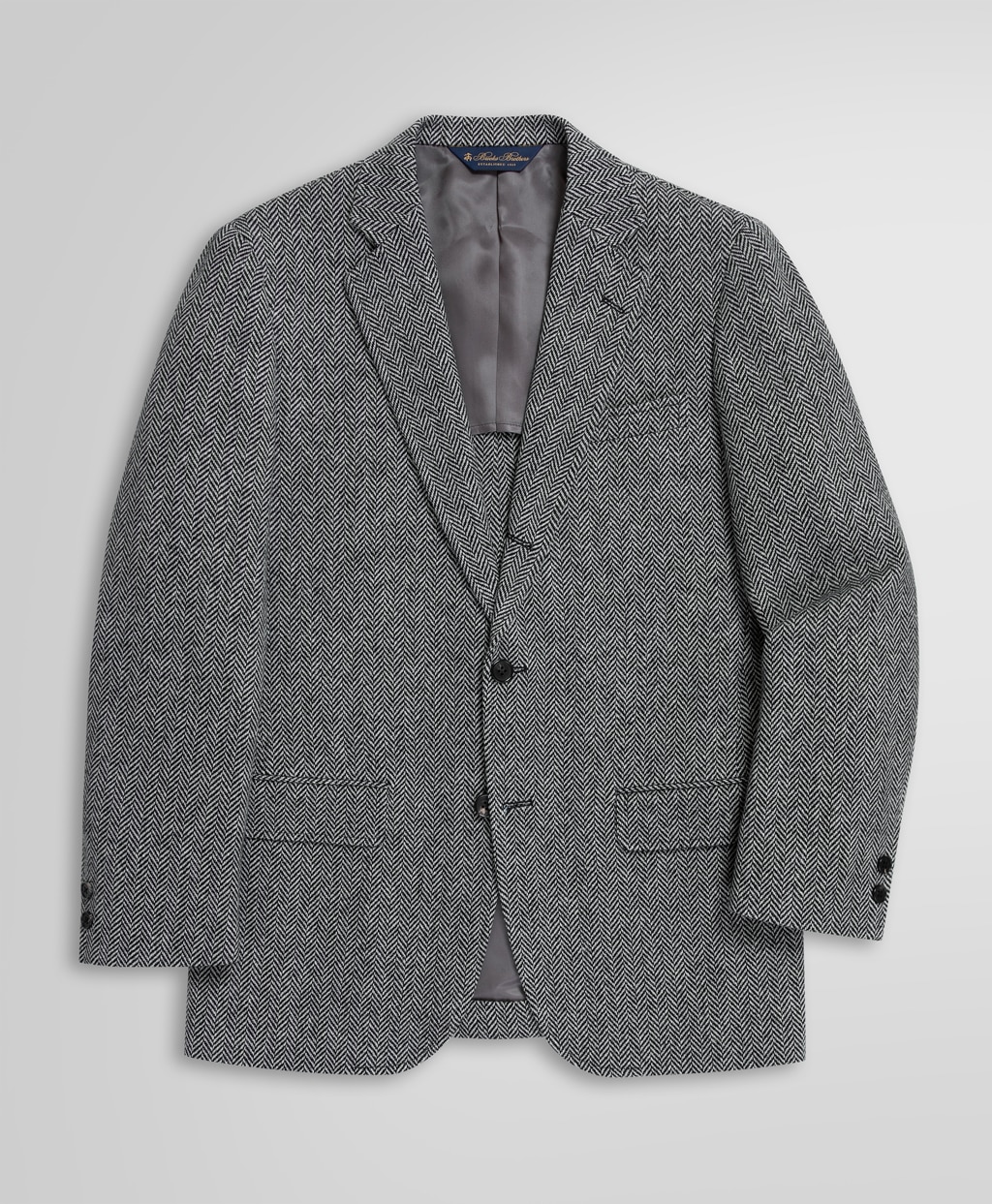 ウール ツイード ヘリンボーンストライプ 段返り3釦コンフォート