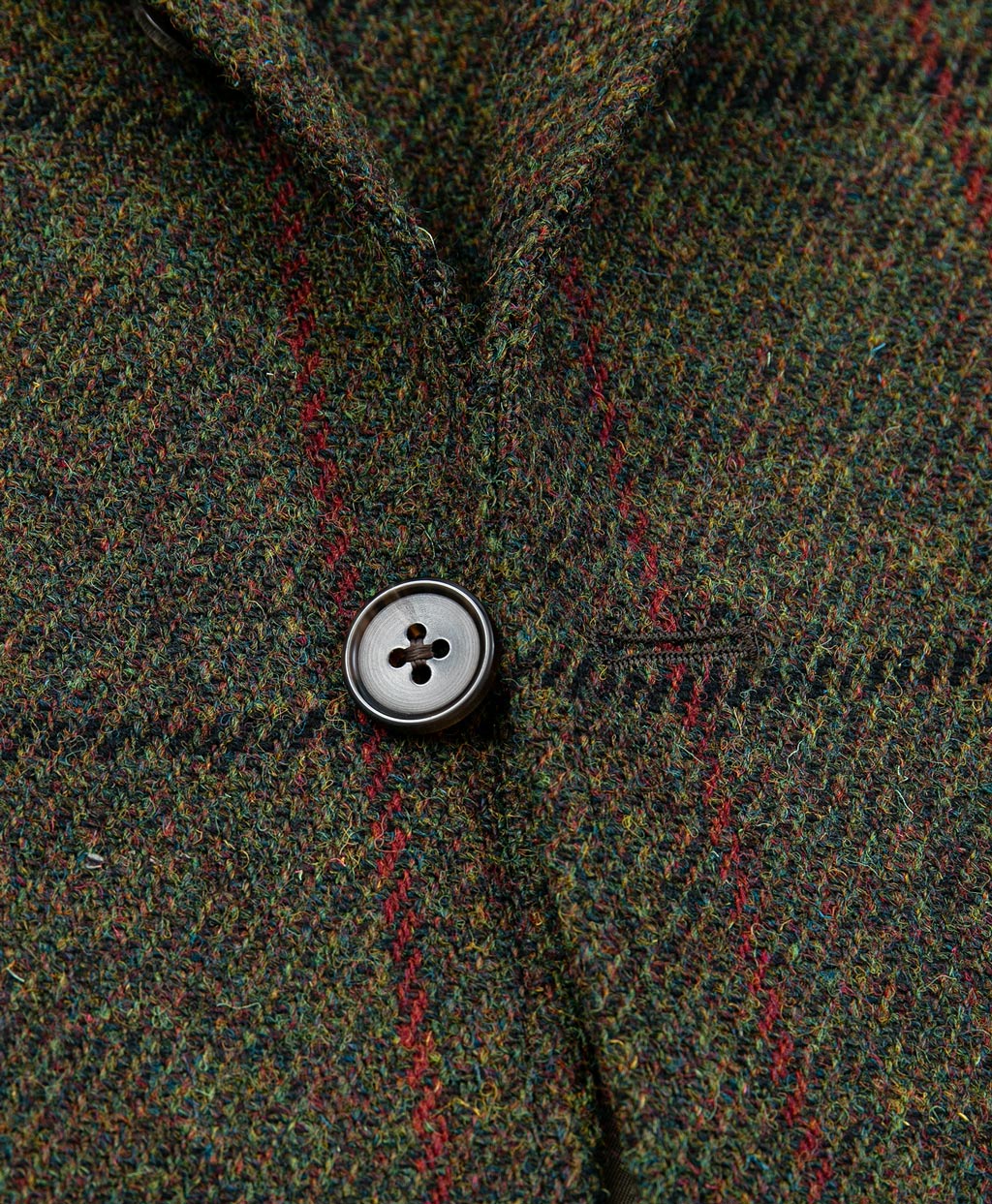 ハリスツイード チェック 段返り3釦サックジャケット Traditional