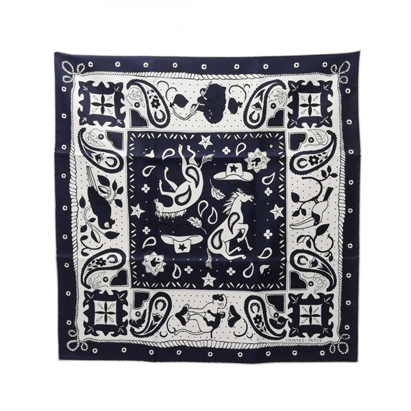 エルメス(HERMES)エルメス カレ55 シルクバンダナ55 ANIMAUX BANDANA