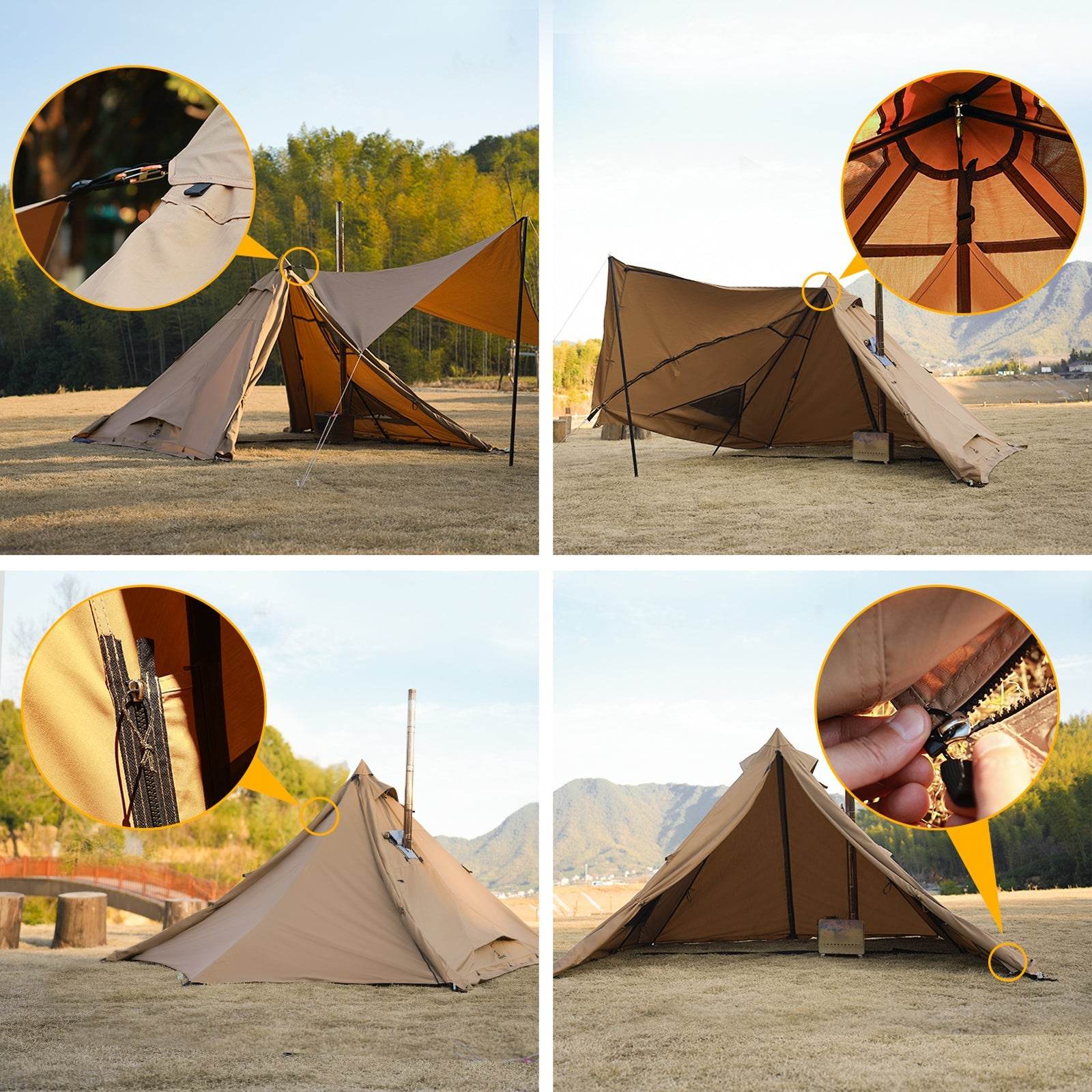 タイムセール中】GOGlamping 山稜二又ティピーテント TC