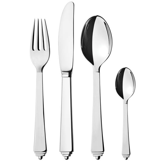 Pyramid stainless steel 4 piece cutlery set | Georg Jensen