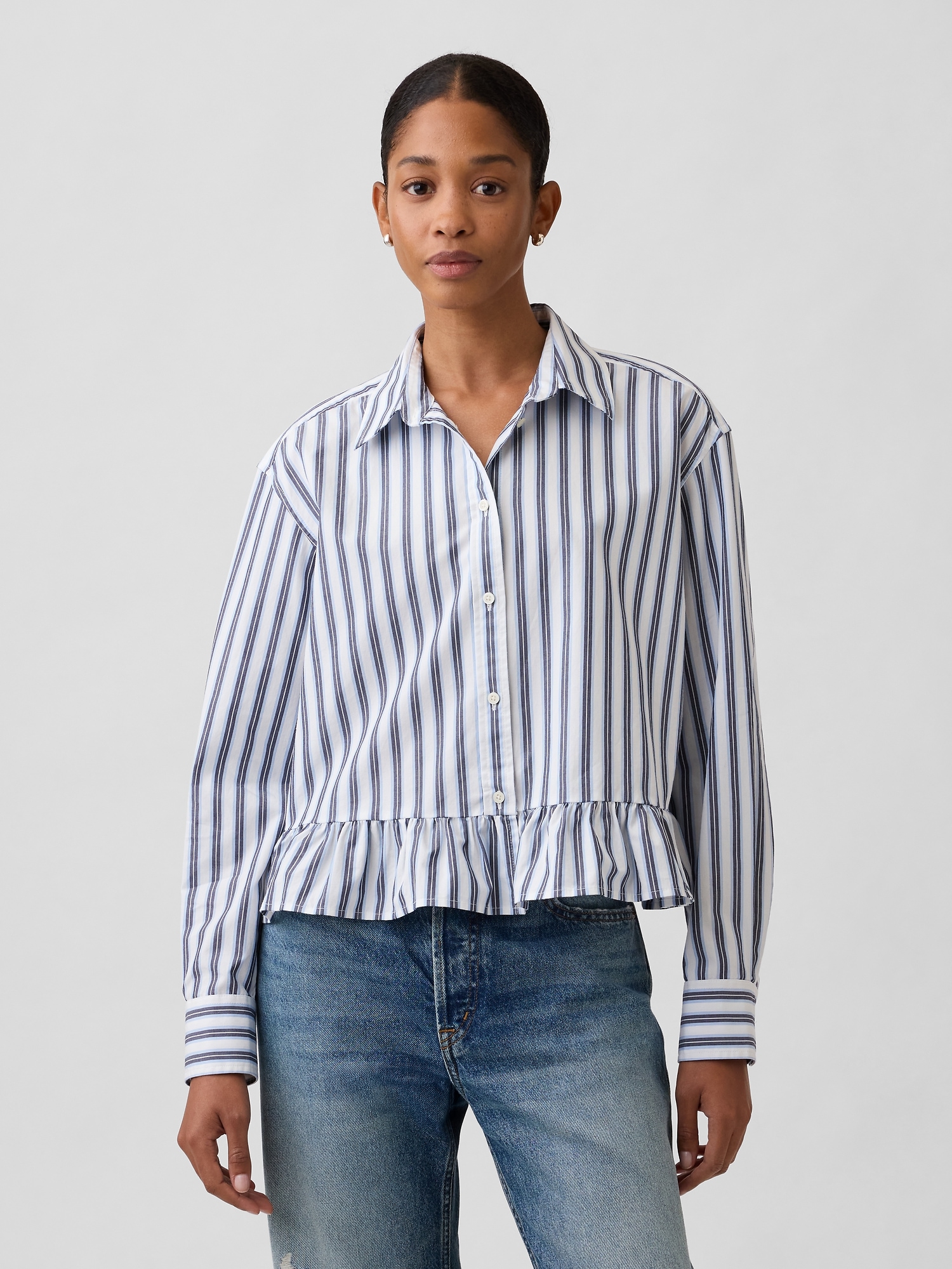 Cropped Shirt With Collar | Gap Factory
