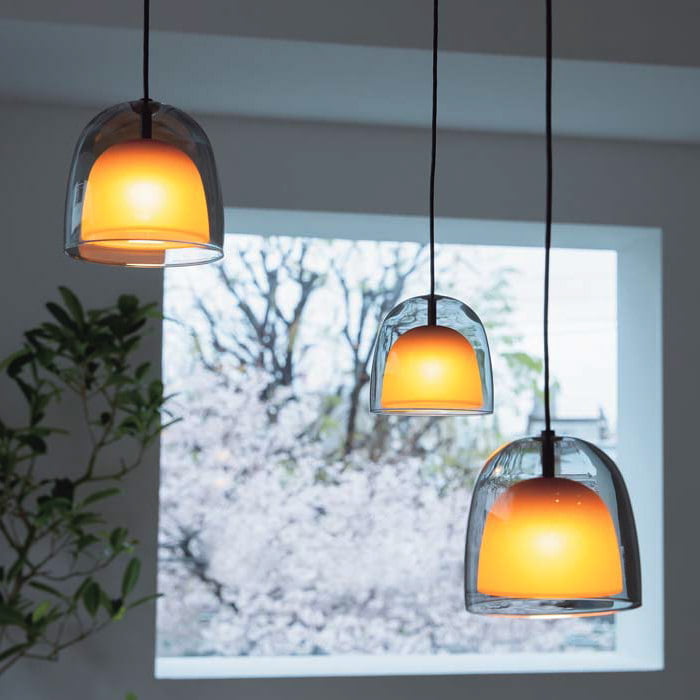 Urban ガラスペンダント スモーク×アンバー・ダクトレール用 ｜照明の