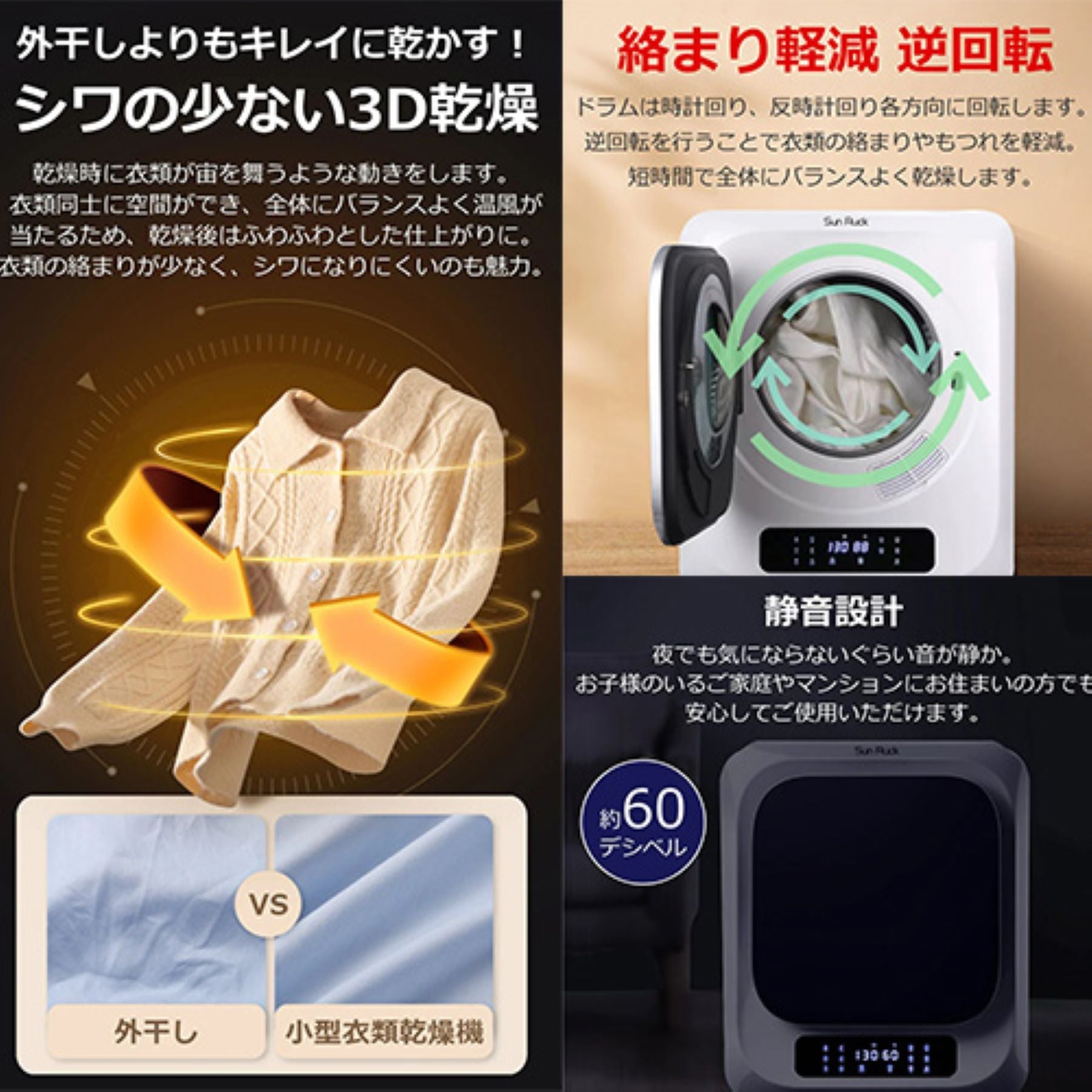 SunRuck 小型衣類乾燥機 グレーリミテッド – GREEN CROSS