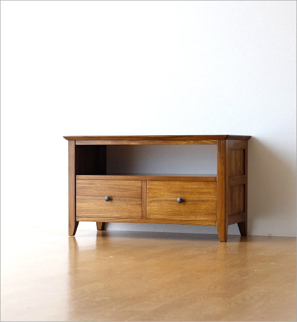 テレビ台 チーク 無垢材 幅80 奥行35 コンパクト チークローボード80