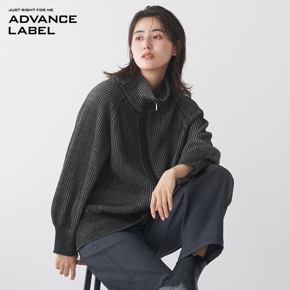 リブ編みニットブルゾン【SALE】 ALY635 :レディース トップス