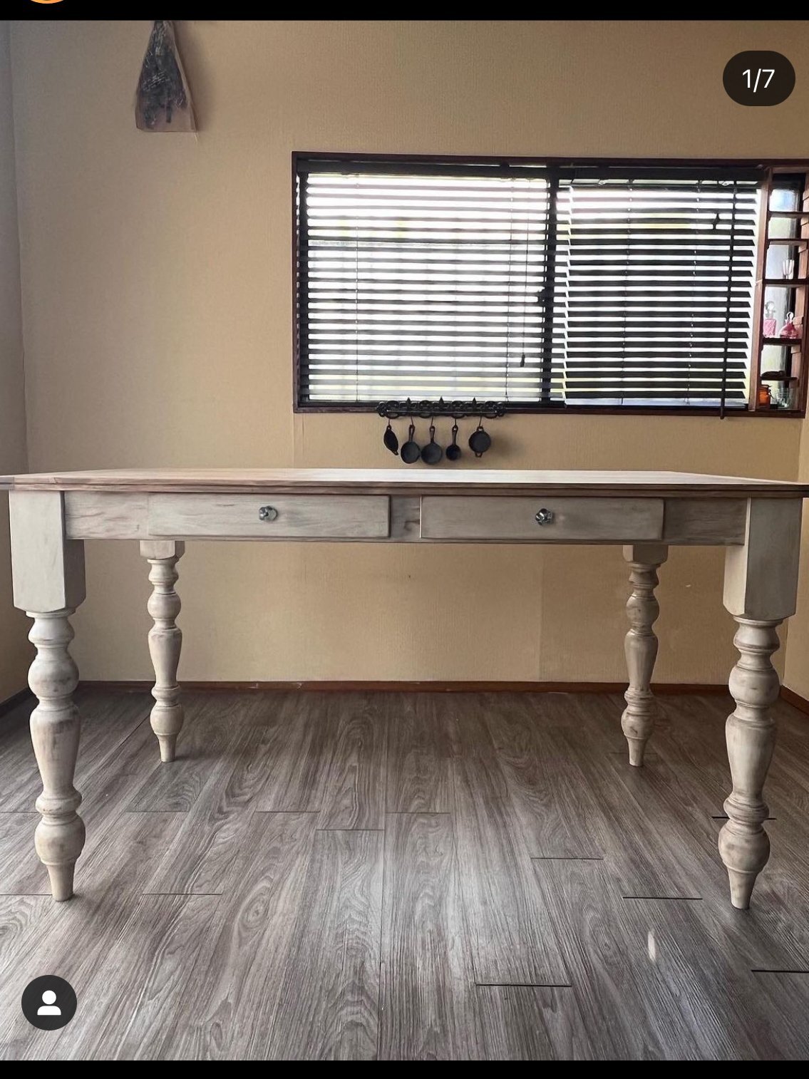 オールドパインろくろ足ダイニングテーブルW1600オーダーメイド実績