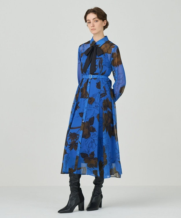 リボン付ロゴフラワープリントワンピース / GRACE CONTINENTAL | GRACE