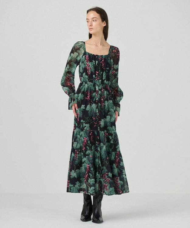 グレーププリントティアードワンピース / GRACE CONTINENTAL | GRACE