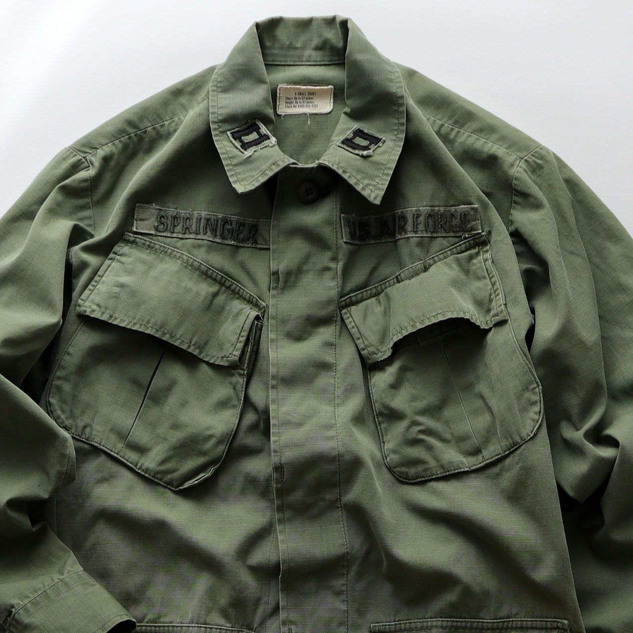 60's US ARMY RIP-STOP COTTON POPLIN JUNGLE FATIGUE JACKET 