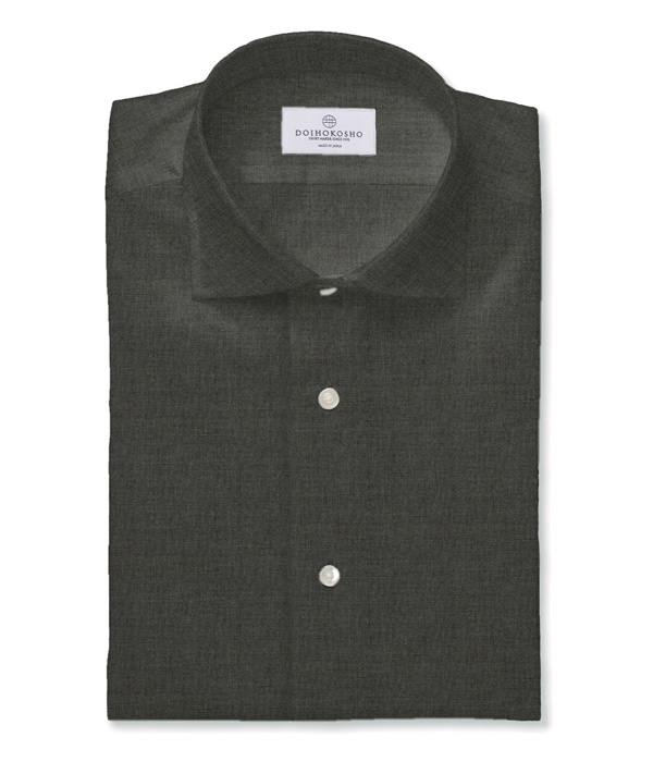 TECH WOOL】グレー ウール 無地 ドレスシャツ | 土井縫工所 公式通販