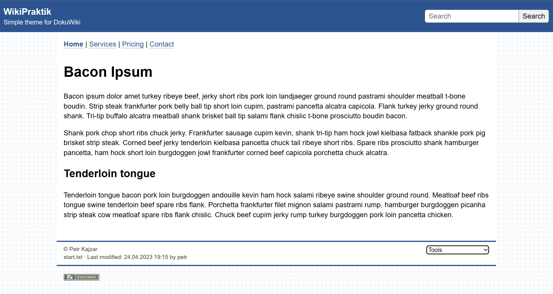 template:wikipraktik [DokuWiki]