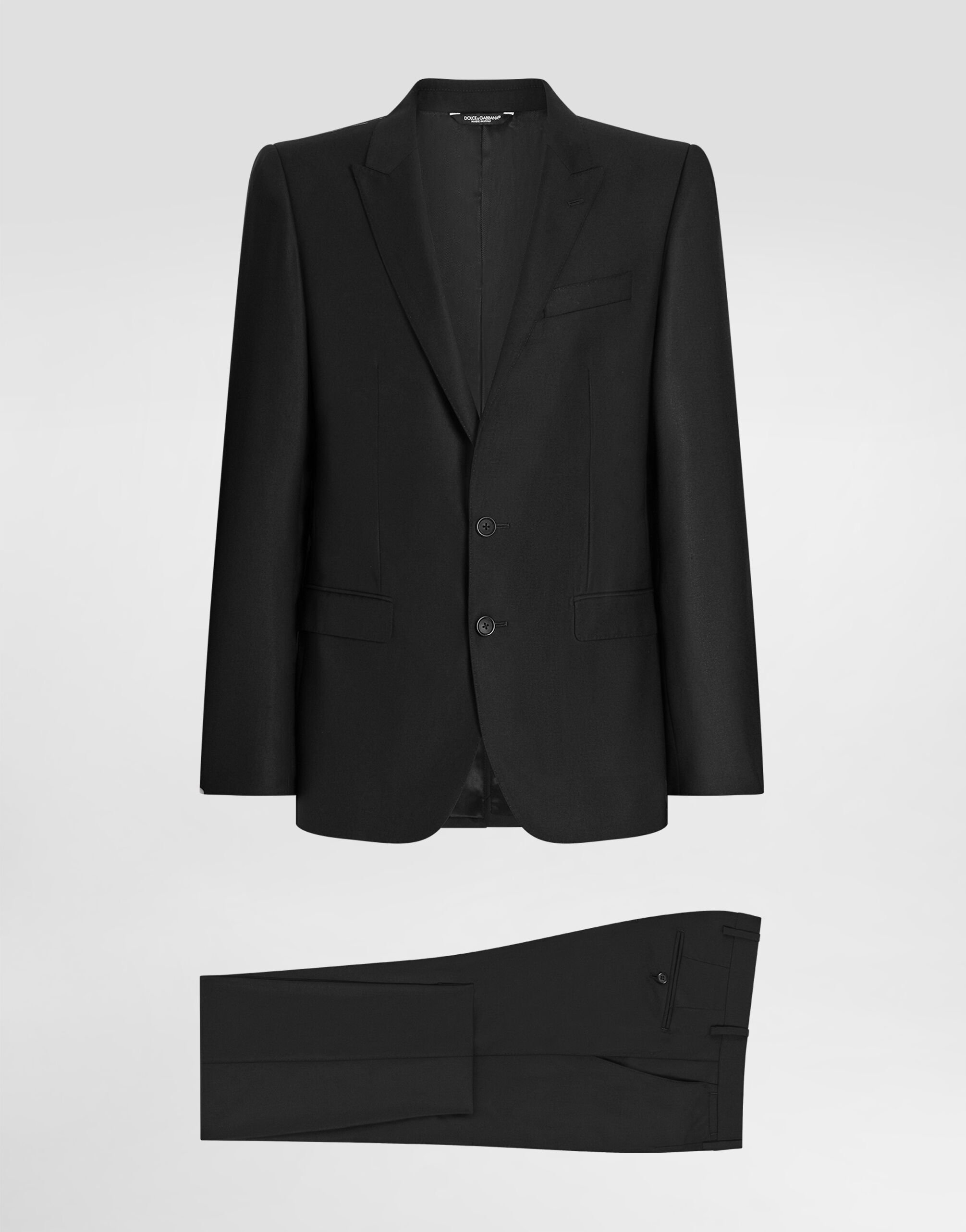 Wool and silk Martini-fit suit in Black for Men | Dolce&Gabbana® US