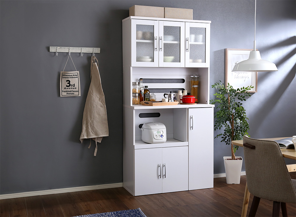 ホワイト食器棚 パスタキッチンボード - 家具専門店どあどあ(西山商店)