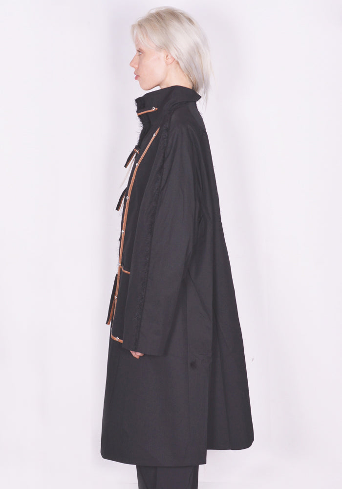 KIKO KOSTADINOV AKETON COAT JET BLACK FW23 | 50%OFF SALE | DOSHABURI