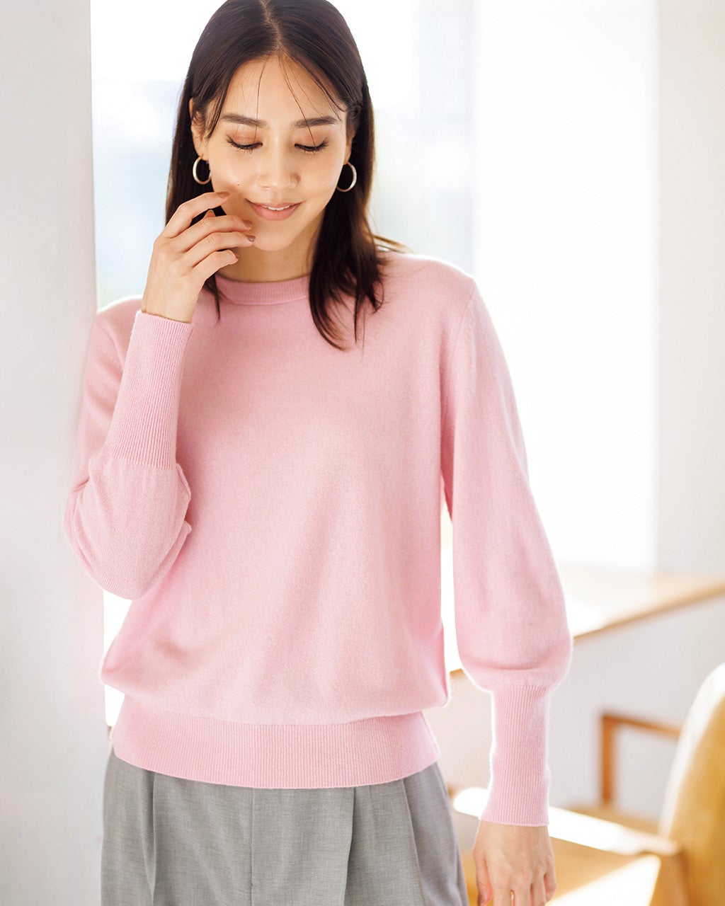 プレミアムカシミヤ・クルーネックセーター/DoCLASSE