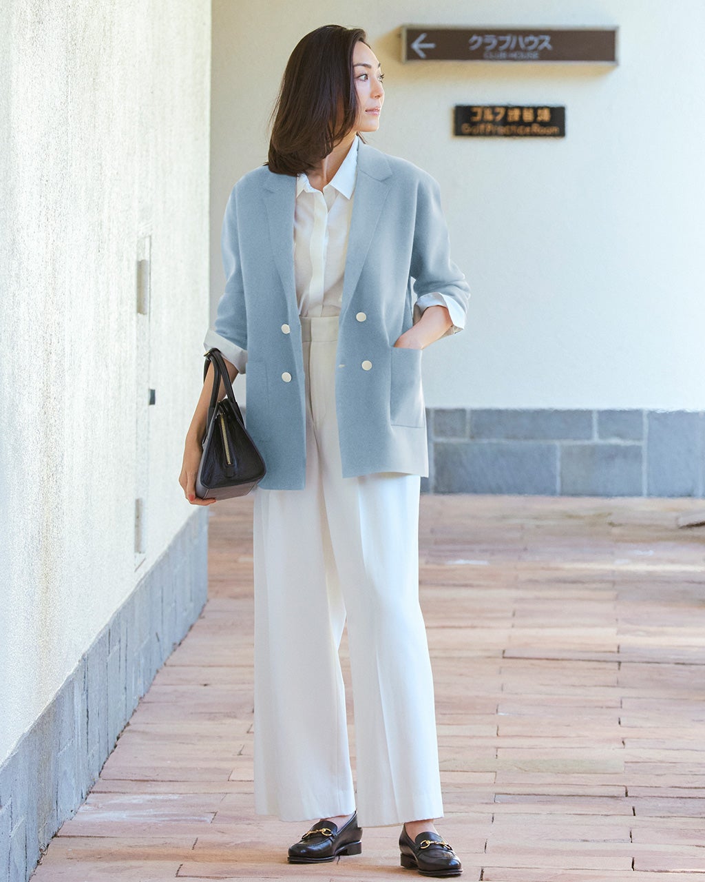 コットン混・ニットテーラードジャケット/DoCLASSE