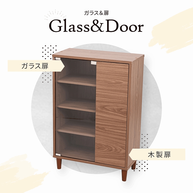 キャビネット ガラスキャビネット 北欧 ガラス扉 FSI-0004-WH JKプラン