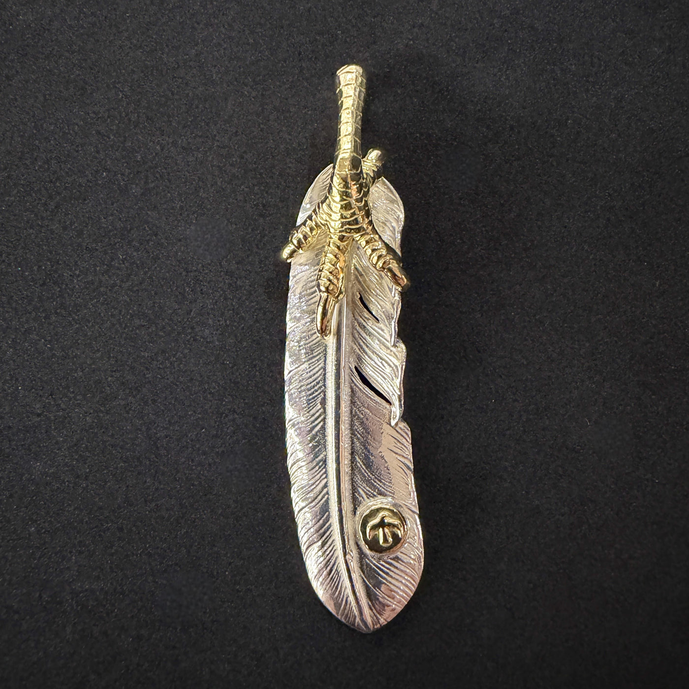 ゴローズ goro's [特注][超美品]金ツメメタル付特大フェザー(左